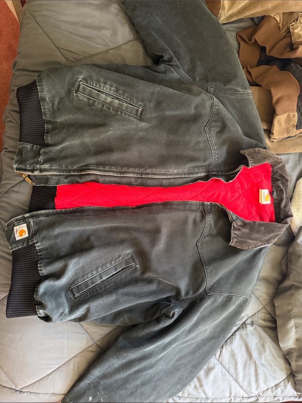 Carhartt Santa Fe Jacket XXL Black with red guts Y2K